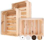 Creative Deco 3 x Natuurlijke Houten Kist | 40 x 30 x 15 cm | Houten Mand Ideaal voor Opslag Cadeau Decoratie DIY Ambachten | voor Documenten Speelgoed Gereedschap