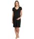 Chemise de nuit d'allaitement/de maternité en coton noir 943160