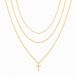 LGT JWLS Dames ketting - Goudkleurig - 3-delige set met kruis