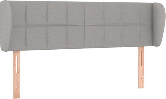 vidaXL Hoofdbord met randen 147x23x78/88 cm stof lichtgrijs