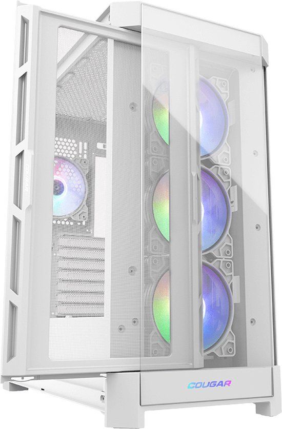 COUGAR Gaming DUOFACE PRO RGB Mid Tower Pc Behuizing met 2 frontpanelen - Wit