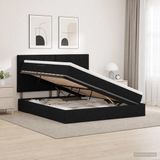 vidaXL Bed met matras en hoofdeinde Zwart 180 x 200 cm Stof