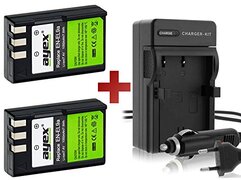 ayex 2 x LP-E9a Li-Ion batterijen + oplader incl. autolaadkabel voor Nikon D40, D40x, D60, D3000, D5000