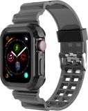 Strap-it Apple Watch clear TPU band - transparant zwart - Maat: 38 - 40 - 41mm