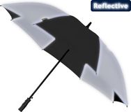 Falcone Reflecterende Paraplu Ø 120 cm Golfparaplu Automaat Windproof Zwart/Zilver