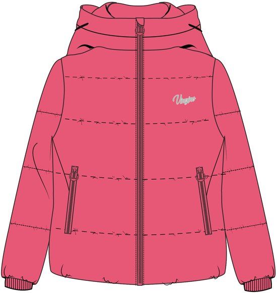 Vingino Tezia Meisjes Buitenjas - Polyester - Met capuchon - Lange mouw - Ritszakken - Heuphoogte - Casual - Vrouwen - Kinderen - Herfst/Winter 2025 - Deep coral - Maat 12