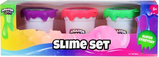 Top1Toys Amazing Cool Slijm Speelplezier 3 Stuks Paars Groen Roze Set