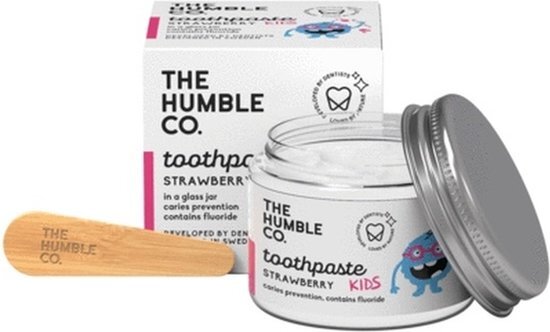 Humble Brush Kindertandpasta Zero Waste - Aardbei met fluor - 50ml Aardbei
