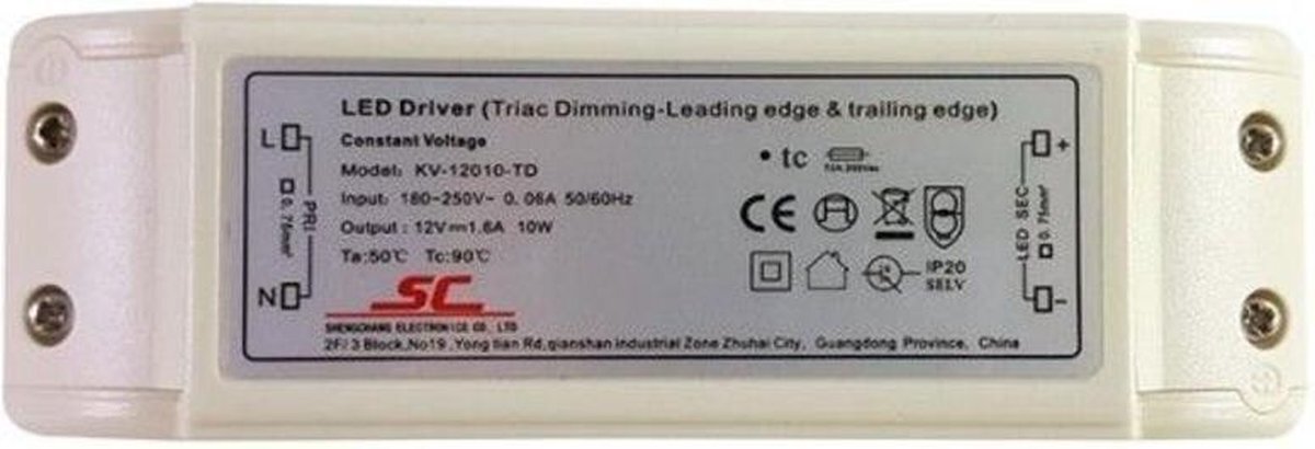 Ledl LED Trafo 10W 12V DC 830mA Triac IP67 CV