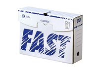 Fast 10 stuks handmatige archiefdozen 10 cm wit/blauw