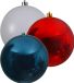 Decoris Kaemingk B.V. Kerstversieringen set van 6x grote kunststof kerstballen blauw-wit-rood 14 cm glans