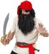 Zwarte piraten baard met snor