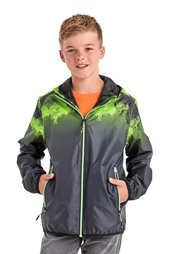 killtec Boy's Functioneel jack met capuchon - Lyse BYS JCKT B, neon-green, 152