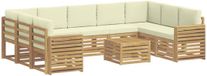 vidaXL Buiten bankenset 10 st Wit en crèmekleurig Polyester