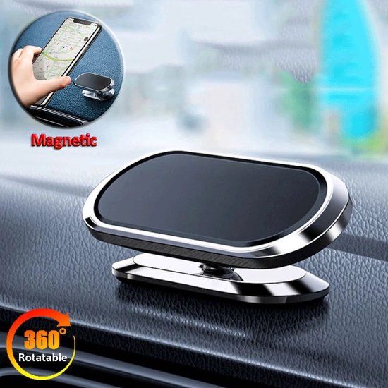 Universele Telefoonhouder Auto - Magnetisch - 360° Draaibaar - Zwart
