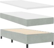 vidaXL Boxspringbed avec tête de lit Gris clair 190 x 90 cm Velours