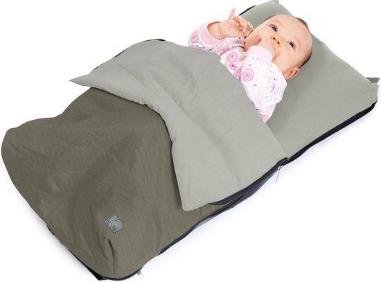 Deryan AirTraveller Vliegtuigbedje - Kaki Groen - Reiskussen met matras