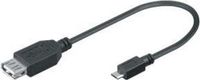 M-Cab USB-kabel USB 2.0 0,20 m Micro-USB A naar USB A Zwart