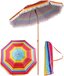 Strandparasol - 180 cm - Rood/Blauw/Geel - Met UV-bescherming & Draagtas