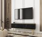 Blum meuble TV Royal 135 noir/noir marbre avec pieds dorés