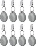 Bol 8 poids de nappe avec clips - Poids en pierre naturelle lourds - Pour fête, camping et pique-nique