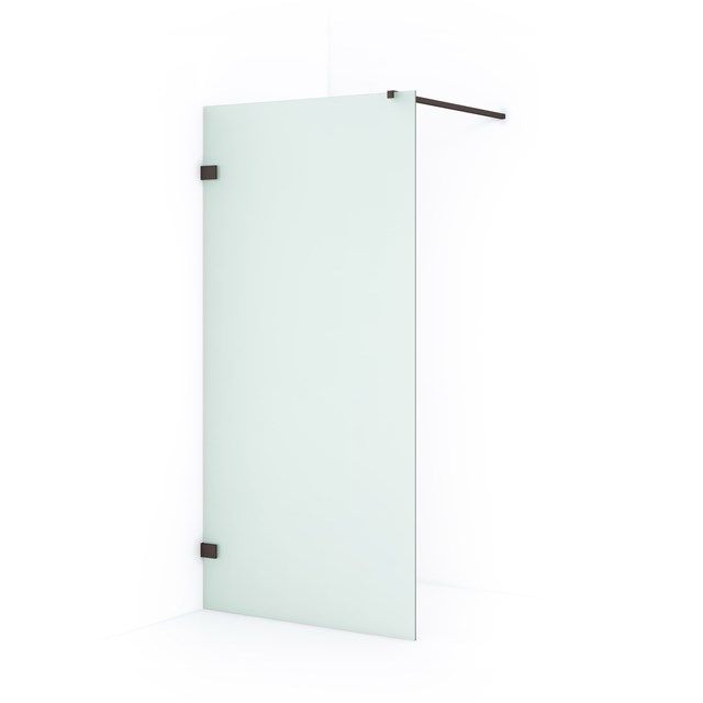 Maxaro Inloopdouche Diamond 90cm 8mm Mat Veiligheidsglas Zwart Metaal