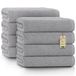 GREEN MARK Handdoeken Set 8 Stuks – 100% Katoen, Zacht en Zeer Absorberend, Premium Badhanddoeken voor Badkamer, Spa en Sportschool, 50 × 100 cm, Zilvergrijs
