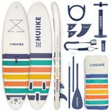 HUIIKE SUP Board - Opblaasbaar Paddle Board met Accessoires, Peddel, Vinnen, Pomp - Stand Up Paddle met Hoge Stabiliteit - 305 x 84 x 15 cm - Max. 130 kg