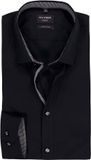 OLYMP No. 6 Six super slim fit chemise - popeline - noir - Repassage facile - Tour de cou : 44