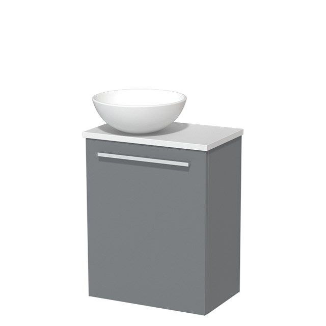 Maxaro Modulo Toiletmeubel - 41 cm - Middengrijs - Mat Wit