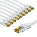 goobay 66084 CAT7 netwerkkabel set van 10 / patchkabel afgeschermd S/FTP/CU ethernetkabel, PiMF, LSZH/Cat 7 kabel met 10 Gbits/wit/10 x 1 m