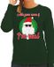 Bellatio Decorations Shoppartners Bv Foute Kersttrui / sweater - Ask your mom I am real - groen voor dames - kerstkleding / kerst outfit M