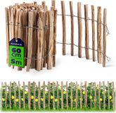 KADAX Hek van hazelaar, schutting, van hazelnoot, tuinhek in verschillende maten, weerbestendige latten, houten omheining voor tuin, natuurproduct (4-6 cm), 60 x 500 cm