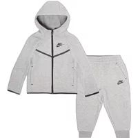 Nike Sportswear Joggingpak 'TECH FLEECE' grijs gemêleerd / zwart