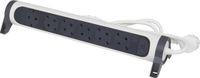 Legrand Premium Contactdoos - Stekkerdoos - Verdeelstekker 6X2P+A - Schuko - Randaarde Nederland - Verlengsnoer 1.5 Meter - Zwart & Wit