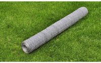 vidaXL Kippengaas 25x0,5 m gegalvaniseerd staal zilverkleurig