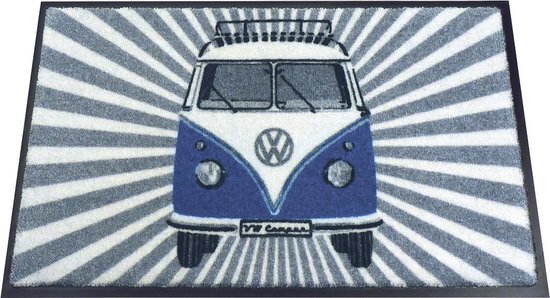 Brisa Nostalgic Art Deurmat VW T1 Bus - Samba Strips blauw