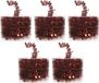 Decoris Guirlande de Noël - 5x - rouge - guirlande en aluminium - 700 cm - Décoration de Noël