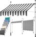 Kesser Klemluifel met handslinger - Balkonluifel zonder boren - UV-bestendig - Antraciet/Wit 400 cm