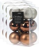 Koopman International 36x boules de Noël mélange couleurs d'automne brillant/mat/paillettes plastique diamètre 6 cm