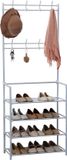 Herzberg Home & Living Herzberg Gesegmenteerde Kapstok Kleerhanger Met 4 Planken Schoenrek - 60X155Cm