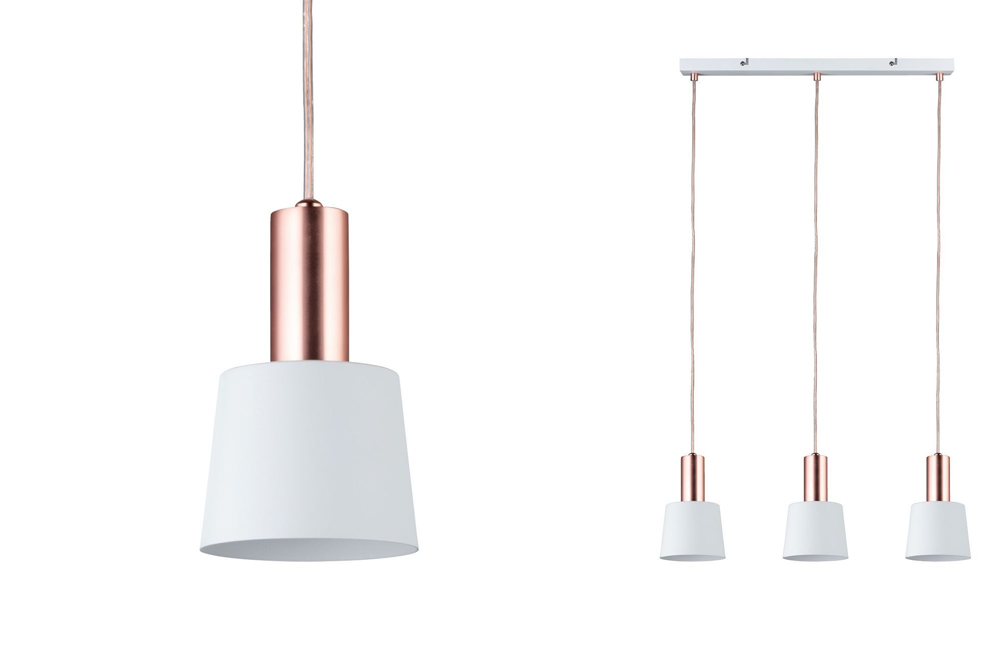 Paulmann Neordic Haldar Hanglamp - E14 - Wit/Koper - 55cm