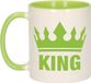 Bellatio Decorations Cadeau King mok - groen met wit - 300 ml keramiek