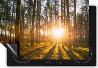 Chefcare Inductie Beschermer Zonsopkomst in het Bos tussen de Bomen - 90x55 cm