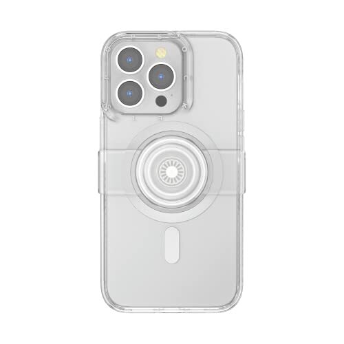 PopSockets PopSockets: PopCase voor MagSafe - Hoesje voor iPhone 13 Pro met een Verplaatsbare PopGrip Slide-Standaard en Grip met een Verwisselbare Top - Clear