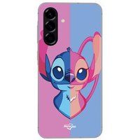 Maniacase Etui Voor Samsung Galaxy A26 STITCH EN ANGEL BLAUW EN ROZE
