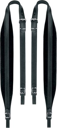 Boston Accordeonriemen - 80-96 Bassen - Zwart - Nerf Leder en Velours