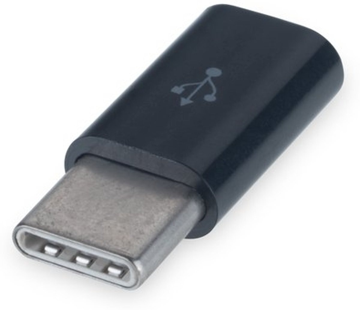 ABC-LED USB-C Adapter - Micro USB naar USB-C - Zwart