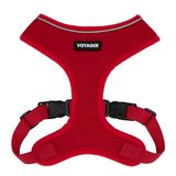 Voyager Aerolite anti-trek mesh hondenharnas met lichtgewicht, zacht, ademend, reflecterende stiksels en verstelbare bandjes voor wandelen, hardlopen, training, zwaar en duurzaam - rood, S