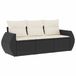 vidaXL 4-delige Loungeset met Kussens, Poly Rattan, Zwart